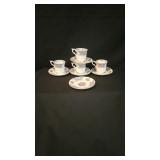 Coalport Bone China 'Montrose Blue' Cups & Saucers