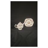 Coalport 'Broadway Blue' Bone China Teapot & Plat
