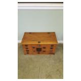 Wooden Storage Chest with Metal Accents