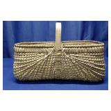 Handwoven Gathering Basket/Wooden Handle