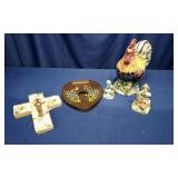 Ceramic Rooster CookieJar & Misc