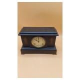 Black Wood Mantel Clock