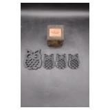 Cast Iron Owl Trivettes and Misc