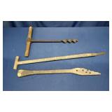 T-Handle Auger, Sock Stretcher, & Bark Spud