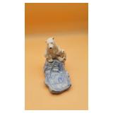 Ceramic Polar Bear & Cub on Glacier catchall Tray