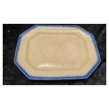Leeds Blue Feather Edge Octagonal Platter