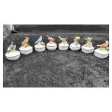8 Maruri Porcelain Bird Trinket Boxes