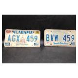 Alabama and South Carolina Automotive Tags