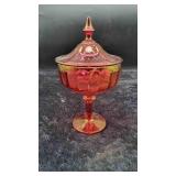 Amber Carnival Glass Dessert Dishes