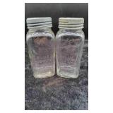 2 Blue Ribbon Glass Jars