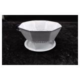 Gray Enamelware Colander On A Pedestal Base