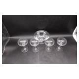 4 Stemmed Crystal Drinking Glassas and Compote