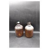2 Colorox Amber Glass Callon Jugs