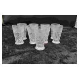 9 Clear Cape Cod Juice Glasses