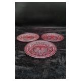 3 Pink Cape Cod Plates
