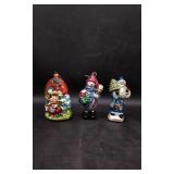 9 Blow Mold Glass Christmas Ornaments