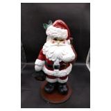 Winking Santa with Lantern Statue