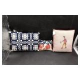 2 Coverlette and 1 Needle Point Miniature Pillows