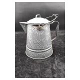 Gray Enamelware Cowboy Coffee Pot