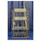 2 "Dute & Wagner Wire Metal Crates & 3 Yard Sticks
