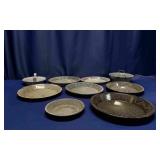 Gray Enamelware Utility Pot, Candle Holder & Pans