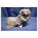 Chalkware Pekingese Dog Statue