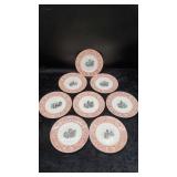 Set of 8 Minton England Florentine Red Plates