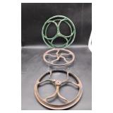 3 Cast Iron Pulley/ Well Wheels