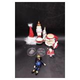 Blow Mold Glass Nutcracker Ornament and Misc