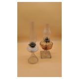 2 Glass Oil Lamps
