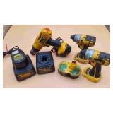 Box Of DeWalt Driils With Charging Packs