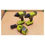 2 Ryobi 18V Cordless Drills & Charging Pack