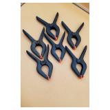 6 Black Plastic Spring Clamps
