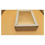 White Wooden Glass Top Storage Case