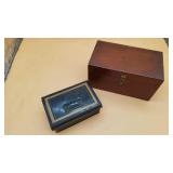 Metal Cash Box & Hardwood Chest