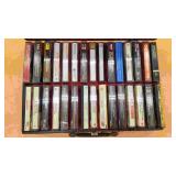 Faux-Alligator Skin Cassette Tape Case With Tapes