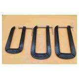 3 Heavy-Duty C-Clamps