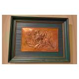 Signed Hand Hammerd Repousse Copper Wall Plaque