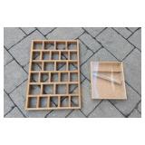 2 Wooden Multi Knick-Knack Display Shelves