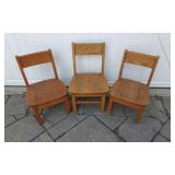3 Small Wooden Chairs