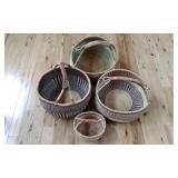 4 Hand Woven Bolga Baskets