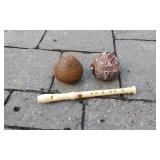 Plastic Recorder Flute & Textured Gourds