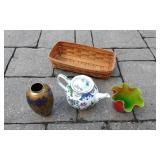 Imperial Peony Tea Pot & Two Vases