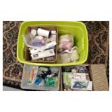 Box & Tote Full Of Craft Supplies & Misc