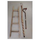 Primitive Ladder, Walking Stick & Cane