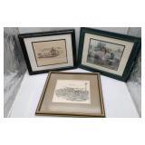 3 Framed Landscape Art Prints