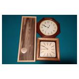 3 Various Wooden Clocks