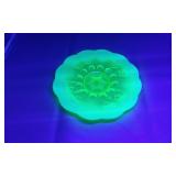 Opalescent Uranium Glass Plate