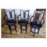 Set Of 3 Swivel Counter-Height Bar Stools