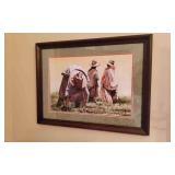 Framed Western Style Watercolor Print